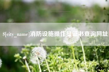 云浮消防设施操作员证书查询网址