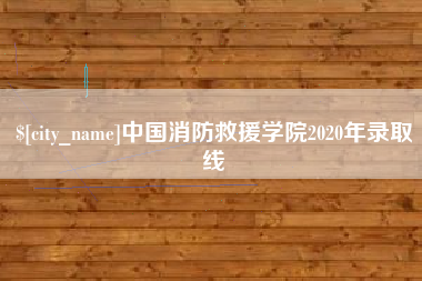 云浮中国消防救援学院2020年录取线