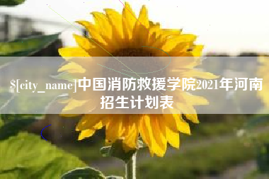 云浮中国消防救援学院2021年河南招生计划表