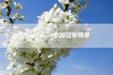 云浮中国冠军榜单