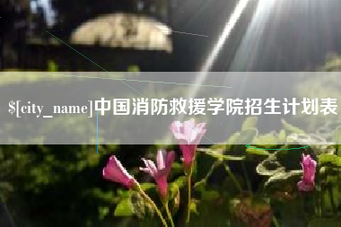 云浮中国消防救援学院招生计划表